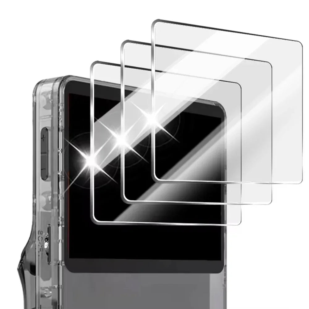 Kit 4 em 1: Capa + Película de Vidro para Console de Jogos R36S, Bolsa de Transporte com Cordão, Protetor de Tela e Película de Vidro Temperado para R36S