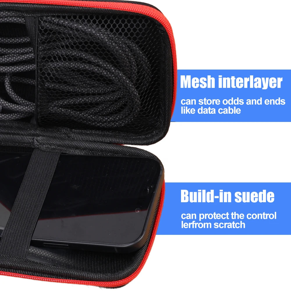 Kit 4 em 1: Capa + Película de Vidro para Console de Jogos R36S, Bolsa de Transporte com Cordão, Protetor de Tela e Película de Vidro Temperado para R36S